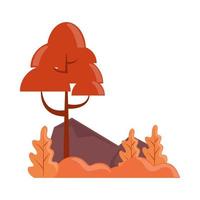 autumn tree and bush vector