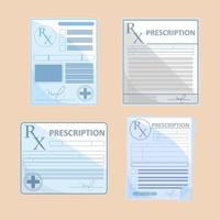 set of medicine prescription vector