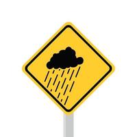 Road safety sign. The heart of the rain. silhouette of rain vector