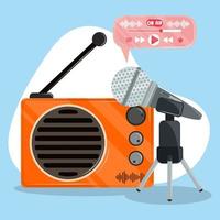 podcast radio recording vector