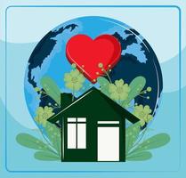 world habitat day, green house vector