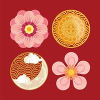 icon set chinese decoration vector