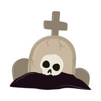 scary skull tombstone vector