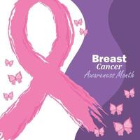 breast cancer greeting card vector