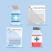 medicine prescription and medicaments vector