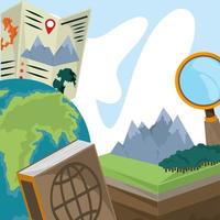 geography exploration and travel vector