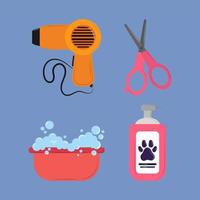 pet grooming equipment vector