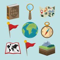 icon set geography vector