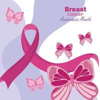 card of breast cancer awareness vector