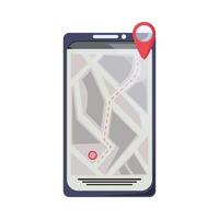 smartphone navigation map vector