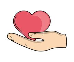 hand holding a heart vector