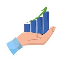 hand with financial graph vector