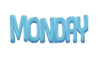 creative font of monday vector