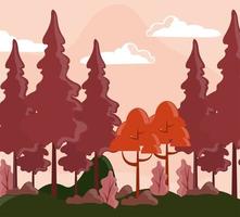 dry autumn forest vector