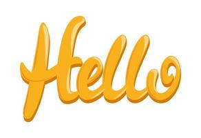 hello hand made lettering vector