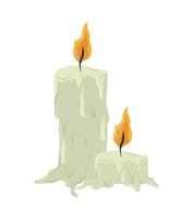 burning candles lights vector