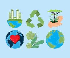 world habitat day icons vector