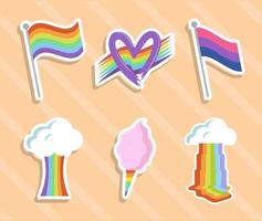 rainbows fantasy icon set vector
