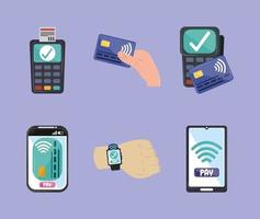 mobile contactless payment vector