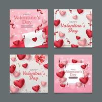 Set of Valentines Day Card vector