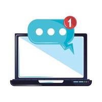 laptop message notification vector