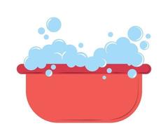 plastic basin with soap suds vector