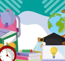 school elementary supplies vector