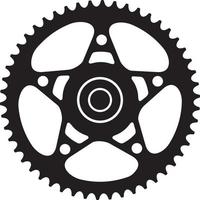 Bicycle Gear Black and White vector