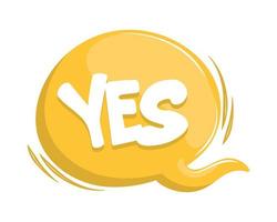 chat bubble with yes