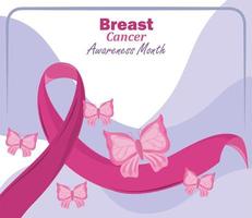 tarjeta de concientización sobre el cáncer de mama vector