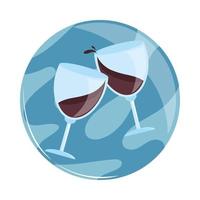 wine glasses drink vector