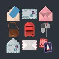 post office icons vector