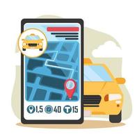 taxi service transport app vector