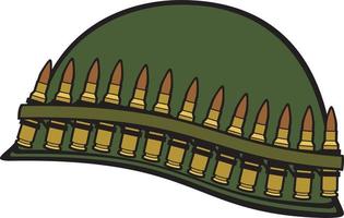 Army Helmet with Ammo Belt vector