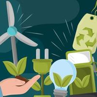 ecological and green energy vector