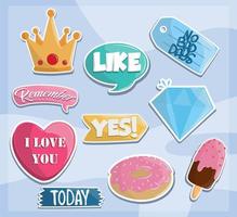 stickers various shapes vector