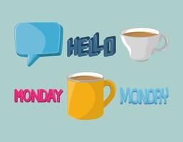 hello monday set vector