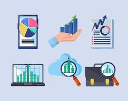 analytics management set vector