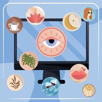 highlights on computer vector