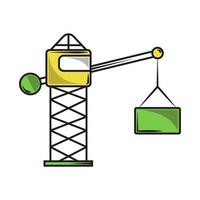 construction crane and container vector