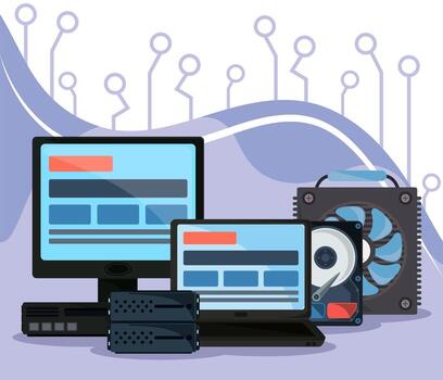 computer system technology vector