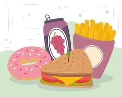 fast food and donut vector