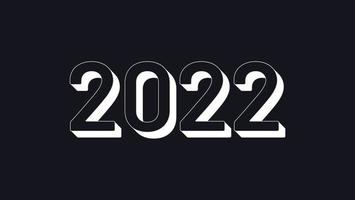 Feliz año nuevo 2022. fondo de descoration de tarjeta de color blanco y negro vector