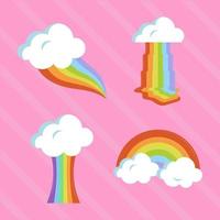 decorative rainbows, set vector