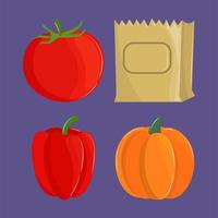 fresh vegetables set vector