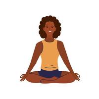 Woman doing lotus position vector