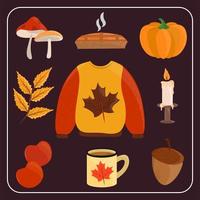 conjunto de hola otoño vector