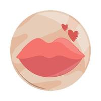 female lips and hearts vector