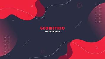 Forma líquida roja mínima abstracta en fondo oscuro, buena para banner, web, papel tapiz o presentación vector