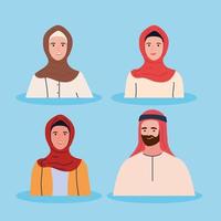 colección de personas musulmanas vector